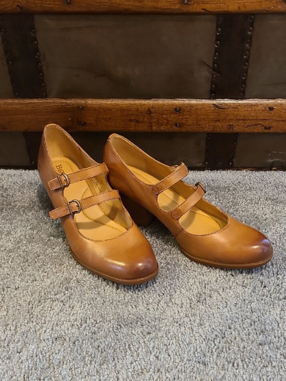 Born Karalee, Double-Strap Stack Heel Mary Janes_size 10M